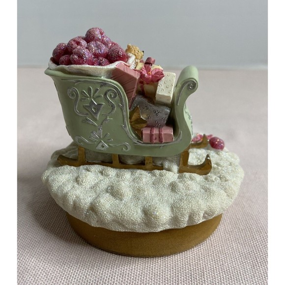 Christmas sleigh candle topper Round Multicolored W/ Sparkles. - Picture 2 of 7